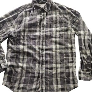 Weatherproof Vintage Shirt Mens Medium Plaid Flannel Long Sleeve Button Down‎